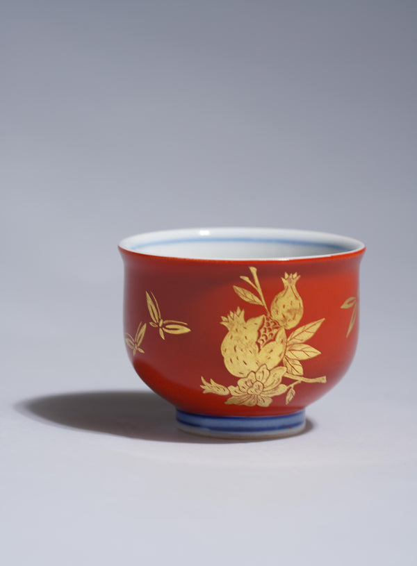 KINZAN  Sake Cup - Pomegranate pattern -