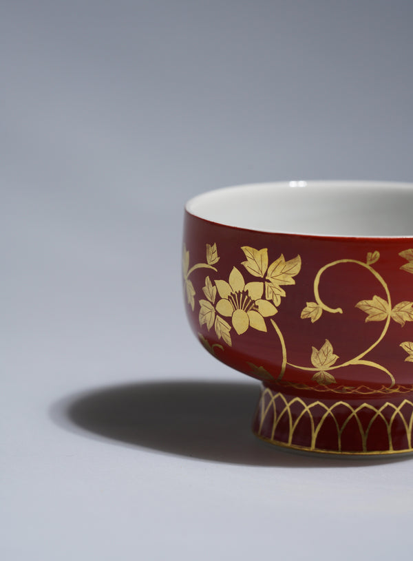 KINZAN　Tea Cup -Red Arabesque-